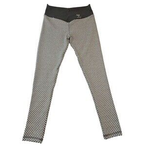 CLS Sportswear Womens Leggings Gray White XL 26x26 Geometric Made in USA NWT